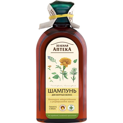 Зеленая Аптека Шампунь для жирных волос календула и розмариновое масло 350 ml