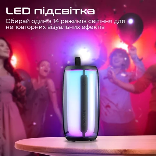Акустика Promate Lumitower 8W Black (lumitower.black): Тип портативная