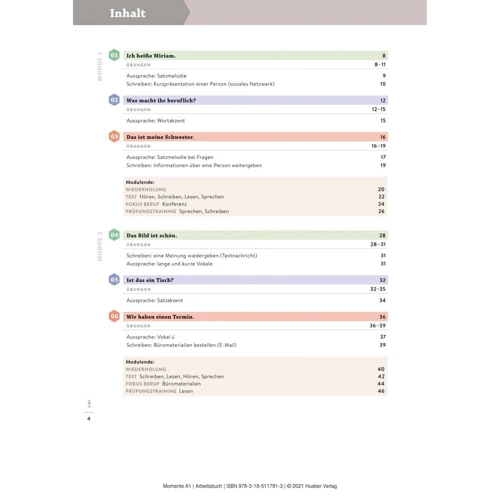 Momente A1: Arbeitsbuch plus interaktive Version: Обкладинка Мягкая
