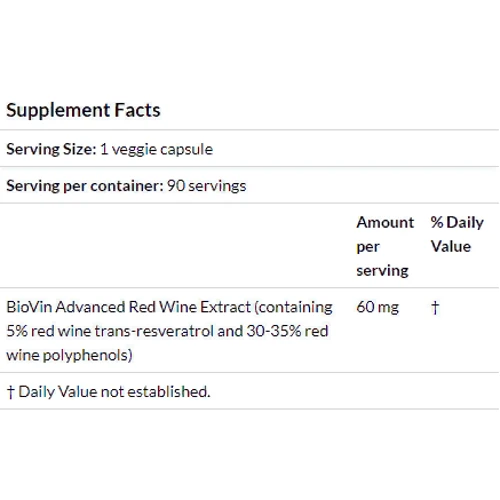 Doctor's Best, French Red Wine Grape Extract, 60 mg, 90 Veggie Caps (DRB-00058): Тип Ресвератрол
