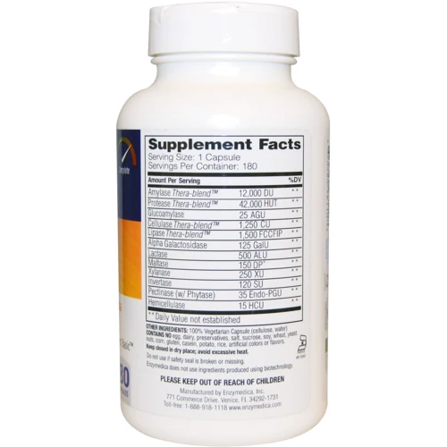 Enzymedica Digest Complete Enzyme Formula Травні ферменти 180 капсул: Тип травні ферменти