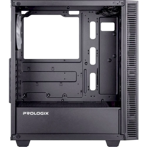 Корпус Prologix E123 Black: Материал передней панели пластик и металл