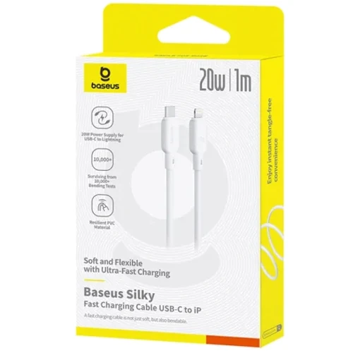 Кабель Baseus Cable USB-C to Lightning Silky Series 20W 1m White (P10377700213-00) фото 4