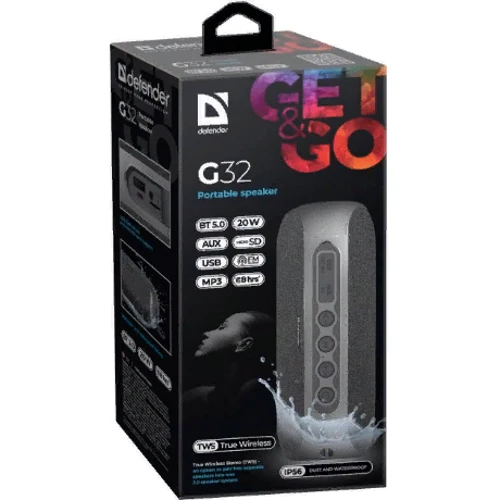 Акустика Defender G32 Black-Grey: Тип портативная