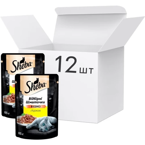 Влажный корм Sheba cig POU для котов с курицей в соусе 12х85 г (4770608257248): Порода Все породы