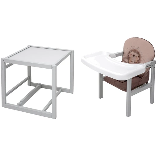 Стульчик-трансформер Babyroom Пеппи-250 серый капучино / шоколад (ежик, сердца) (680971): Тип трансформер