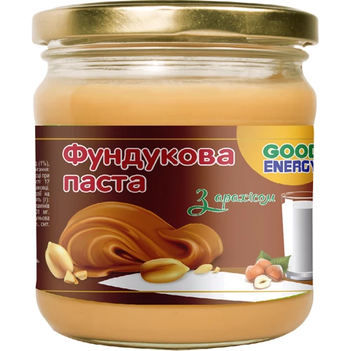 Фундукова паста Good Energy з арахісом 180 г (4820175571251)