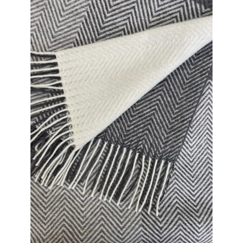 Плед Love You мериносовый клетка белый-светло-серый-темно-серый 140x200 см (4502)