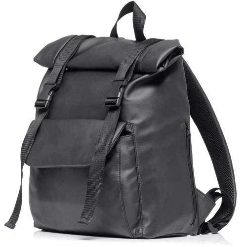 Женский рюкзак Sambag RollTop Milton черный (24251001): Фактура Гладкая, Матовая