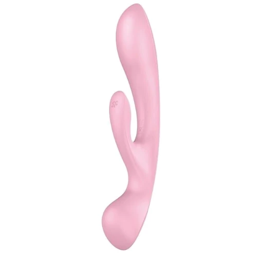 Двусторонний вибратор-кролик Satisfyer Triple Oh Pink, 3 мотора, рукоятка-массажер