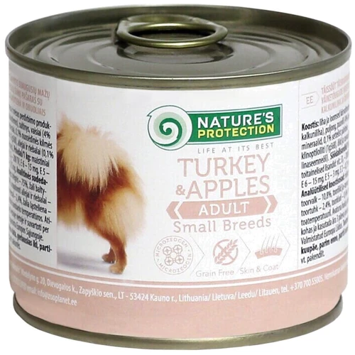 Вологий корм Nature's Protection Adult Small Breeds Turkey&Apples для собак малих порід з індичкою та яблуками 200 г (KIK24520)