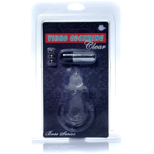 Ерекційне вібро кільце BOSS - Dolphin Vibro CockRing Clear, BS6700050