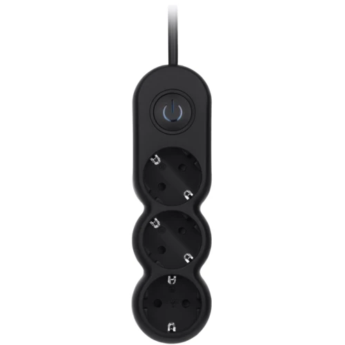 Сетевой фильтр 2E 3 розетки, 5 м, Black (2E-U03VES5MBK): Количество розеток, шт 3