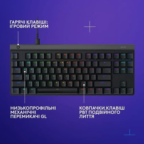 Клавиатура Logitech G515 TKL Wired Gaming Keyboard Black (920-012872): Интерфейс подключения USB