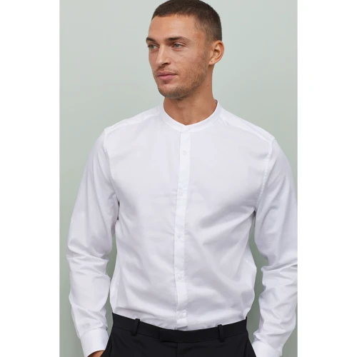Рубашка H&M 8135950 50 белая с длинным рукавом