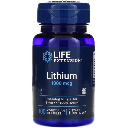 Life Extension Lithium 1000 mcg Литий 100 вегетарианских капсул