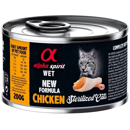 Влажный корм Alpha Spirit Cat Sterilized Chicken для стерилизованных кошек с курицей 200 г (as311179)