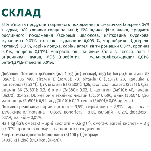 Влажный корм Optimeal Adult cats для стерилизованных кошек с говядиной и индюшиным филе в желе 12х85 г (4820215365901) фото 7