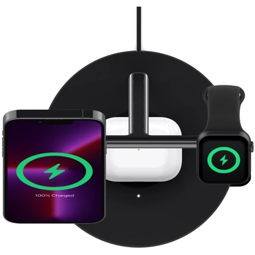Зарядний пристрій Belkin Wireless Charger Base Station MagSafe Black (WIZ017VFBK) для iPhone 16 I 15 I 14 I 13 I 12 series and Apple Watch фото 7