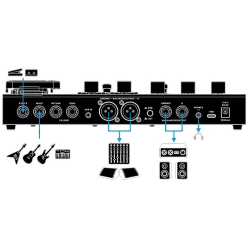 Гітарний процесор ефектів Процесор ефектів HOTONE AUDIO VALETON GP-200JR: Вага, кг 1.55