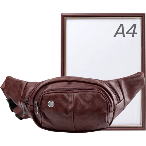 Чоловіча поясна сумка Valiria Fashion коричнева (DETAV183-10): Тип ручки Поясний ремінь, Без ручки
