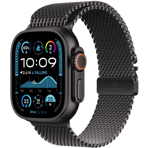 Apple Watch Ultra 2 2024 GPS + Cellular 49mm Black Titanium Case with Black Titanium Milanese Loop - Medium (MX5U3UL/A) фото 7