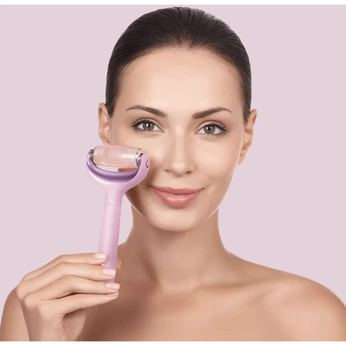Электронный роллер для лица и тела с микроиглами GESKE MicroNeedle Face&Body Roller 8в1 pink фото 6