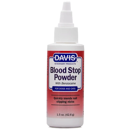 Davis Blood Stop Powder ДЭВИС БЛАД СТОП кровоостанавливающий порошок с бензокаином для собак и котов , 0.043 кг.