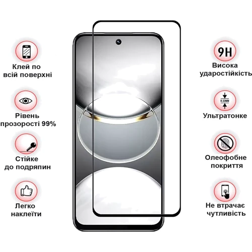 BeCover Tempered Glass Black for Tecno Spark 30 (KL6) (712500)
