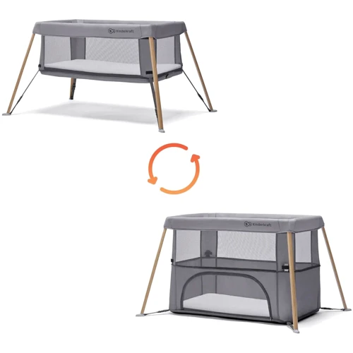 Ліжко-манеж 2 в 1 Kinderkraft Movi Grey Wooden (KCMOVI00WOD0000) фото 9
