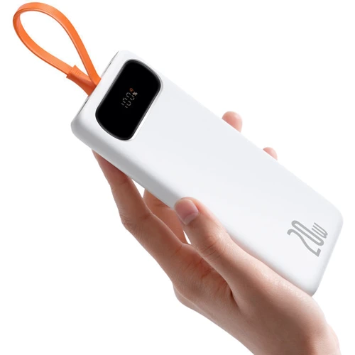 Внешний аккумулятор Baseus Power Bank 10000mAh Block with Lightning 20W White (PPBLK-02): Емкость батареи, мАч 10000