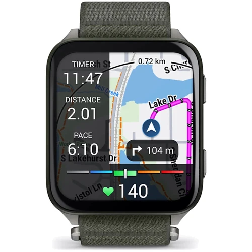 Смарт-часы Garmin Venu X1 Moss with Titanium Caseback and Moss ComfortFit Nylon Band (010-02980-03): Дисплей 2" AMOLED (448 x 486) / Sapphire crystal