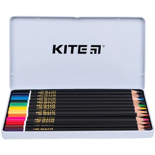 Олівці кольорові Kite Fantasy 12 кольорів у металевому пеналі (K22-058-2): Ліцензія Kite Fantasy