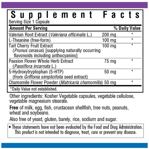 Bluebonnet Nutrition, Targeted Choice, Sleep Support, 30 Veggie Caps (2004): Форма выпуска Капсулы