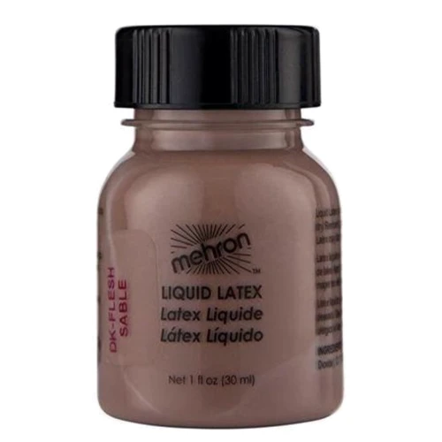 Mehron Latex Liquid with Brush Dark Flesh Жидкий латекс (Темная кожа с кисточкой) 30 ml