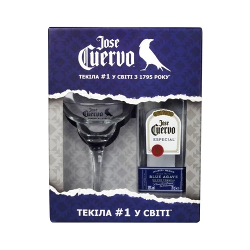 Сувенирный набор Jose Cuervo Especial Silver 0.7 л + 1 бокал для маргариты  (WT4634)