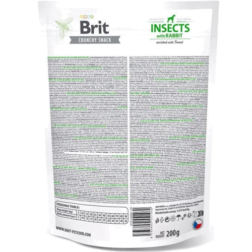 Ласощі Brit Care Dog Crunchy Cracker Insects with Rabbit для собак для імунітету, комахи, кролик та фенхель 200 г (8595602551460): Властивості Для активных собак