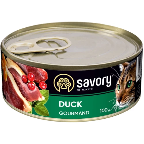 Влажный корм Savory для котов с уткой 100 г (30600)