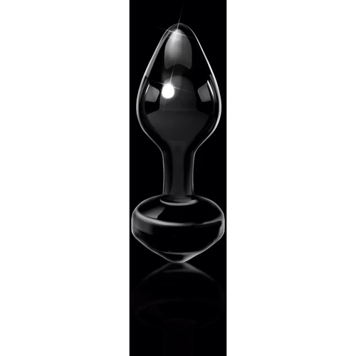 Pipedream Icicles No.44 - скляна анальна пробка, 6,5х2,5 см, чорний