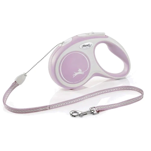 Поводок-рулетка Flexi New Comfort Cord размер S 5 м до 12 кг розовый (2809)