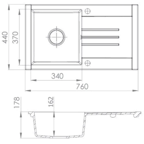Perfelli TINETTO PGT 114-76 WHITE: Форма Прямоугольная