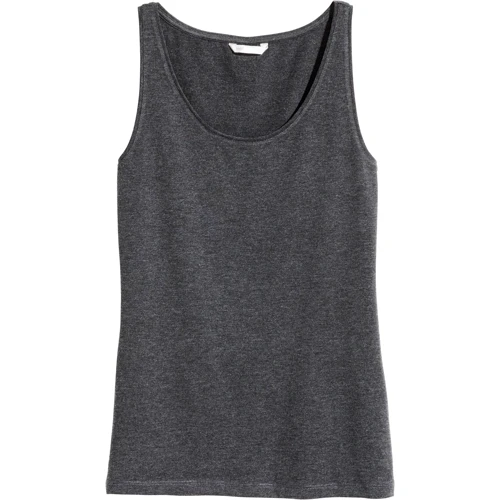 Майка H&M 3553074 L серая: Состав Полиэстер, Хлопок, Эластан