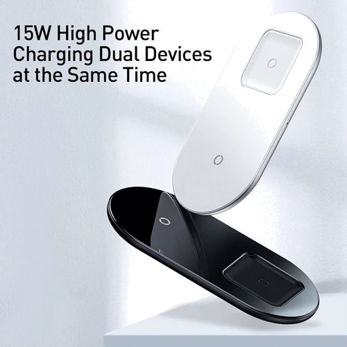 Зарядное устройство Baseus Dual Wireless Charger Pro Edition White (WXJK-C02) for Smartphones and Pods фото 8