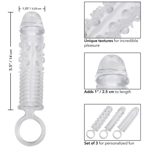 Набор насадок на член California Exotic Novelties - Textured Extension Set