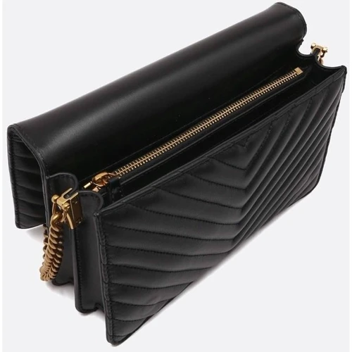 Жіноча сумка через плече PINKO LOVE CLICK CLASSIC SHEEP NAPPA чорна (100063A0GKZ99Q): Фактура Стеганая, Матовая