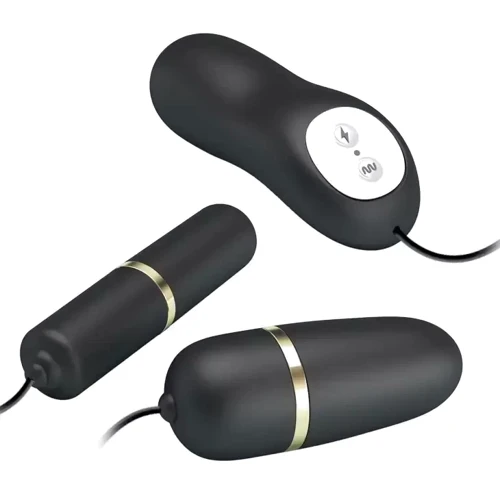Виброяйцо-электростимулятор Pretty Love Double Vibro-Bullets, BI-014878