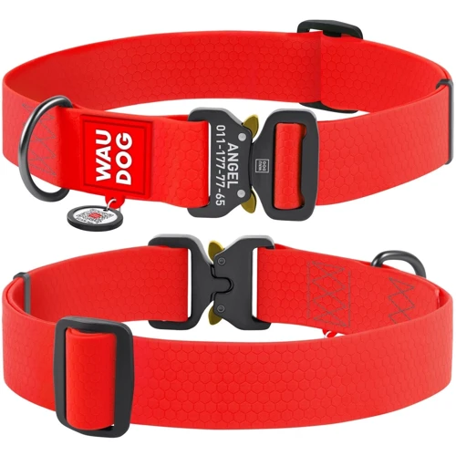 Ошейник для собак WAUDOG Waterproof c QR-паспортом красный (28013)