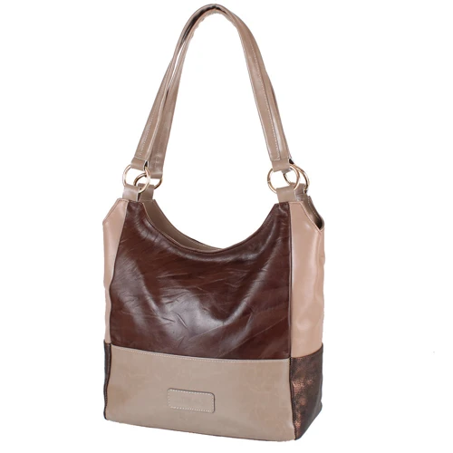 Женская сумка-мешок Laskara коричневая (LK-DD212-brown-taupe-beig): Стиль Повседневный (Casual)