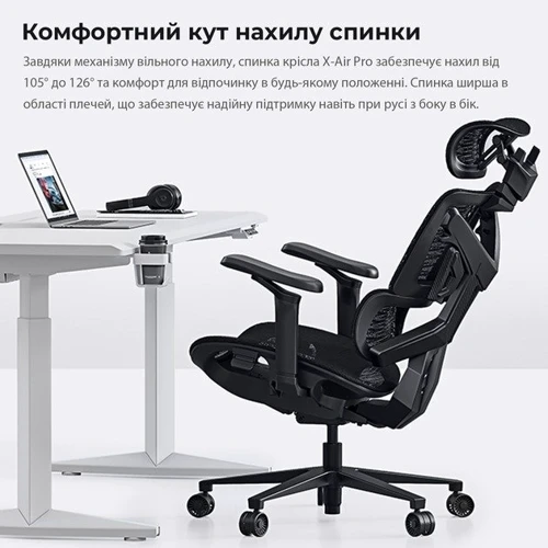 Кресло игровое Anda Seat X-Air Pro Size XL Mesh Gray Twilight (AD-WY-01-GGSP-G01) фото 5