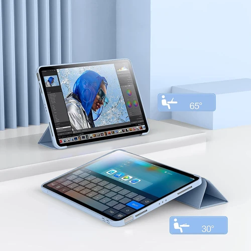Аксессуар для iPad BeCover Tri Fold Soft TPU Silicone Light Blue for iPad 10.9 (2022 / 2024) / iPad 11 2025 (708522): Материал искусственная кожа